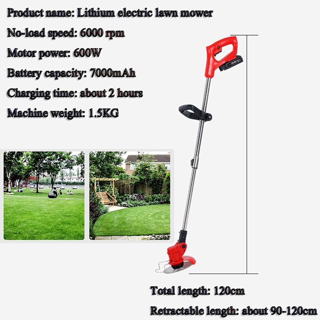 24v Cordless Battery Grass Trimmer, Adjustable Head and Telescopic Handle Weed Lawn Mower, Battery and Charger Included, for Trimming Corners and Borders