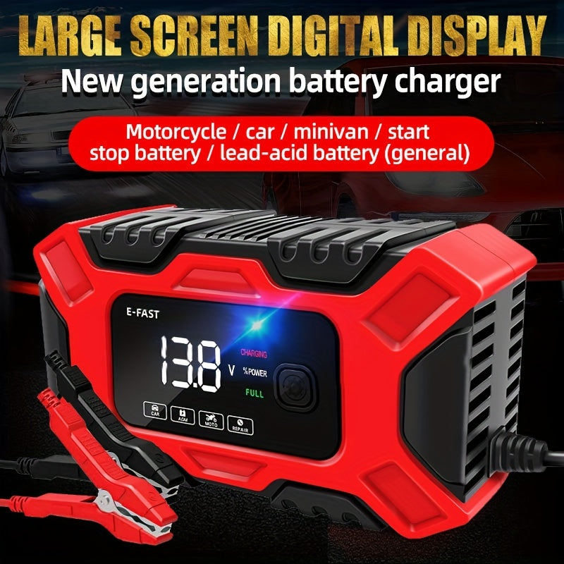 6A 12V Digital Car Battery Charger Full Automatic Car Battery Charger Power Puls Repair Chargers Lead Acid AGM Battery Charger
