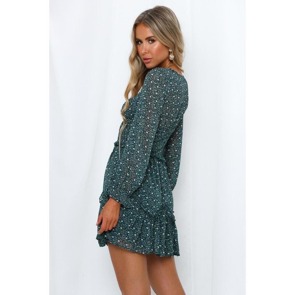 elegant stylish green mini dress