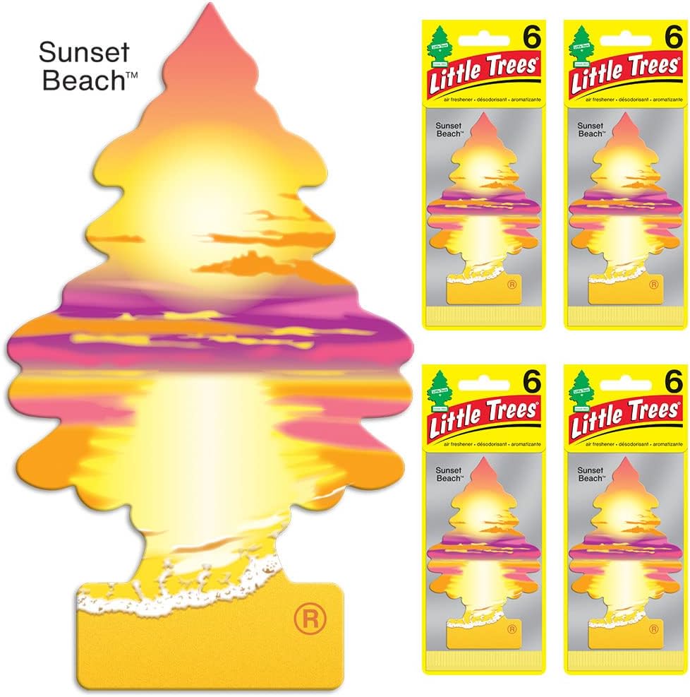 LITTLE TREES Air Fresheners Car Air Freshener. Hanging Tree Provides Long Lasting Scent for Auto or Home. Sunset Beach, 24 Air Fresheners