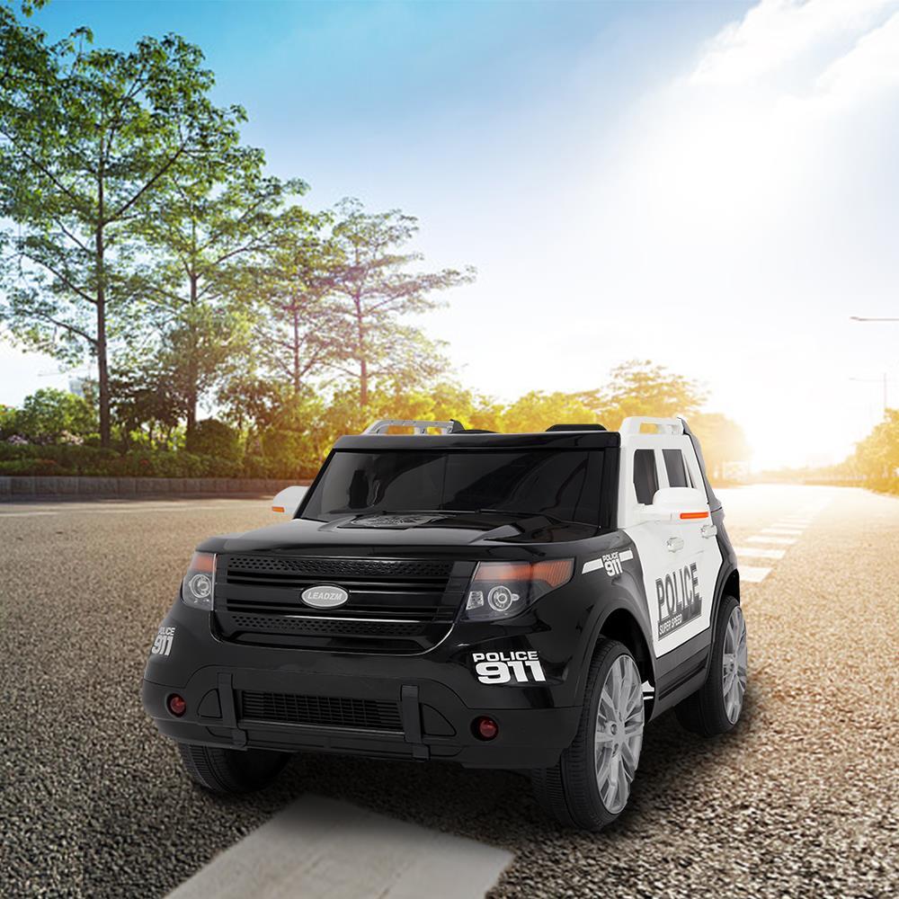 Zimtown Kids Ride On Car Off-Road Police Electric Car Double Drive 12V Battery Motorized Vehicles Children's Best Toy Car Safe w/ Remote Control, 3 Speeds, Music, Seat Belts, LED Lights
