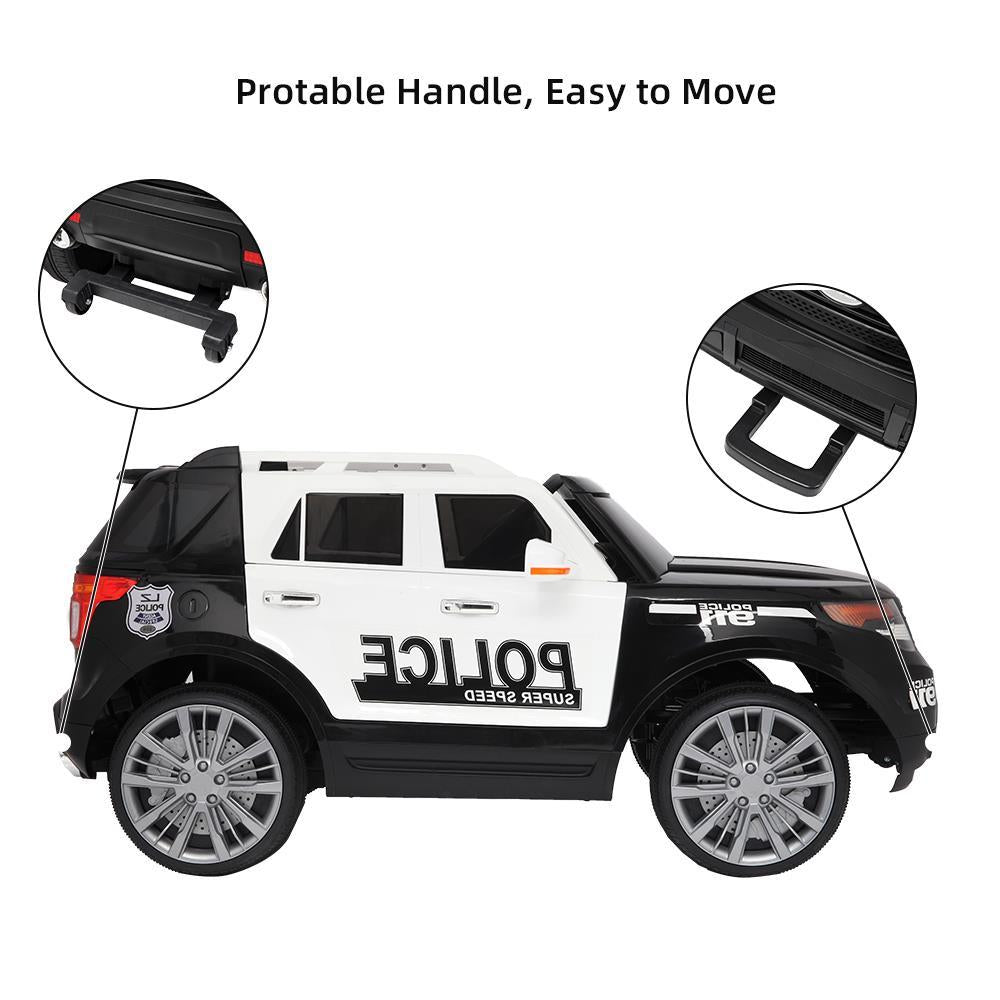 Zimtown Kids Ride On Car Off-Road Police Electric Car Double Drive 12V Battery Motorized Vehicles Children's Best Toy Car Safe w/ Remote Control, 3 Speeds, Music, Seat Belts, LED Lights