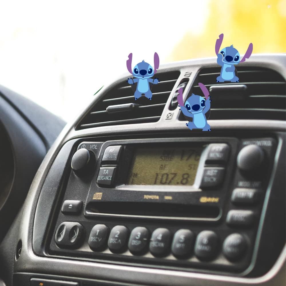 ZOSTLAND Cute Cartoon Car Air Vent Clip Decoration,Car Air Fresheners, Funny Car Vent Clip,Personalized Automotive Interior Decoration Accessories,Car Decor Gift for women,men (5pcs Stitch Dance)