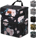 Vankor Car Trash Can for Car Cute, Car Trash Bag Bin Hanging Waterproof Automotive Car Garbage Cans Leak Proof Vehicle Trash Can Black Floral