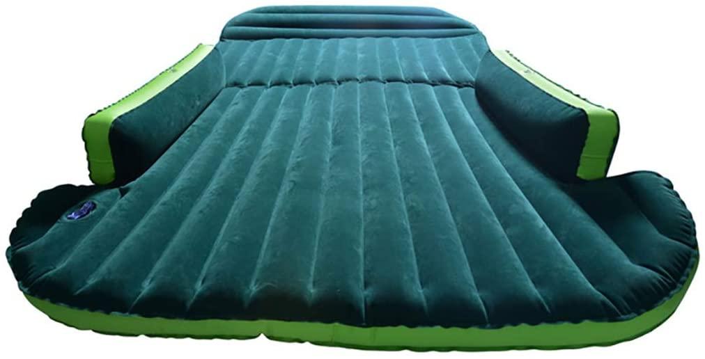 Believe in yourself SUV Car Inflatable Bed Outdoor Car Bed Car Rear Seat Child Travel Bed Sleeping Pad Folding Car Supplies (Color: Green)
