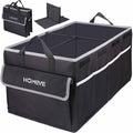 Homeve Trunk Organizer for Car, Collapsible Storage Box, Trunk Storage Organizer, 3 Compartment, Multi Pockets, Suitable for Any Car, SUV, Mini-Van Model Size, Black