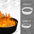2mm thick Steel Campfire Fire Ring Solid  - Power coated - Lar48D x 12H
