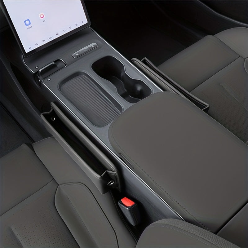Upgrade Your Car with a PU Leather Seat Gap Manager - Keep Your Belongings Secure &amp; Organized!