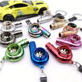 Real Whistle Sound Turbo Keychain Sleeve Bearing Spinning Turbo Key Chian Auto Part Turbine Turbocharger Key Ring Key Holder Accessoies