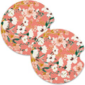 Nipichsha Car Cup Holder Coasters, Car Coasters for Cup Holders, 2 Pack Universal Anti Slip Insert Coasters, Rubber Car Cup Mat with A Finger Notch, Cute Car Interior Accessories for Women (Rosemary)