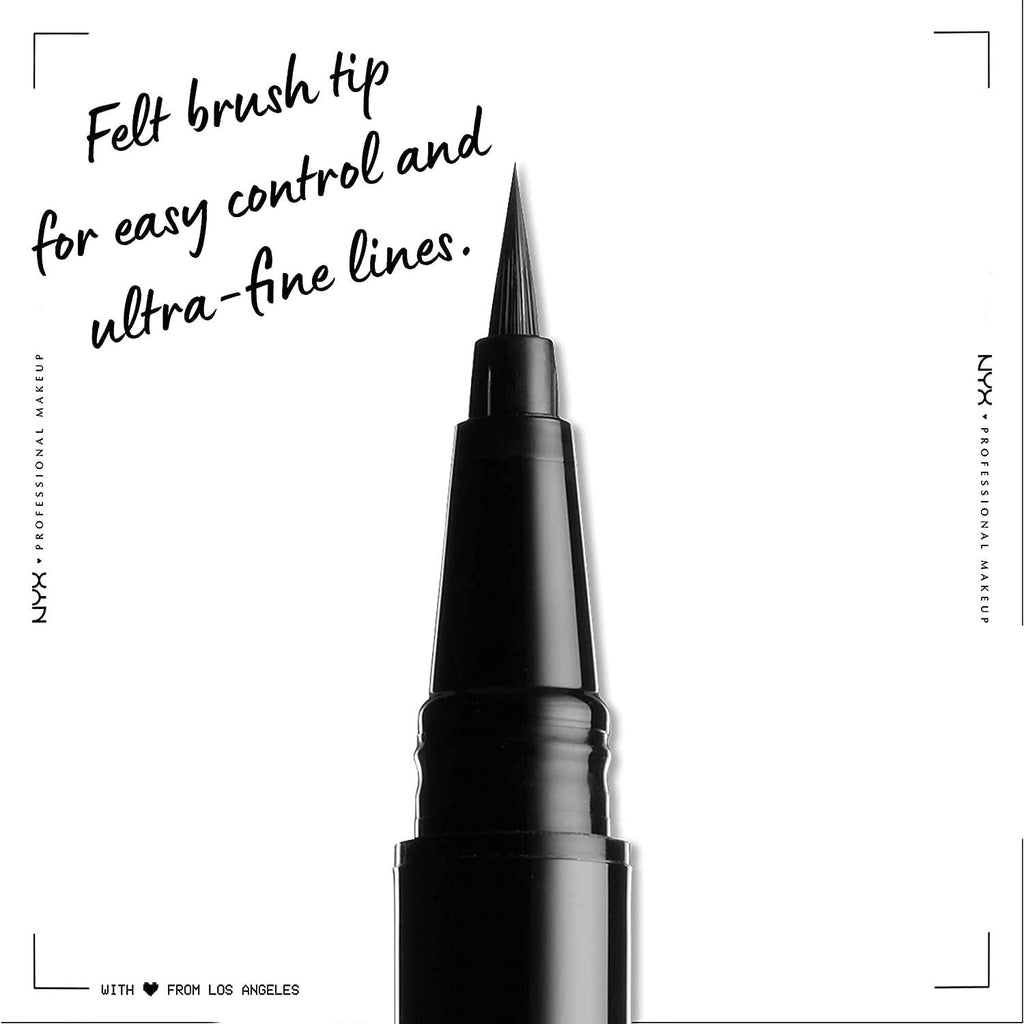 NYX PROFESSIONAL MAKEUP Epic Ink Liner, Waterproof Liquid Eyeliner - Black, Vegan Formula