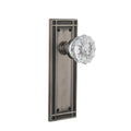 Mission Plate Double Dummy Crystal Glass Door Knob in Antique Pewter