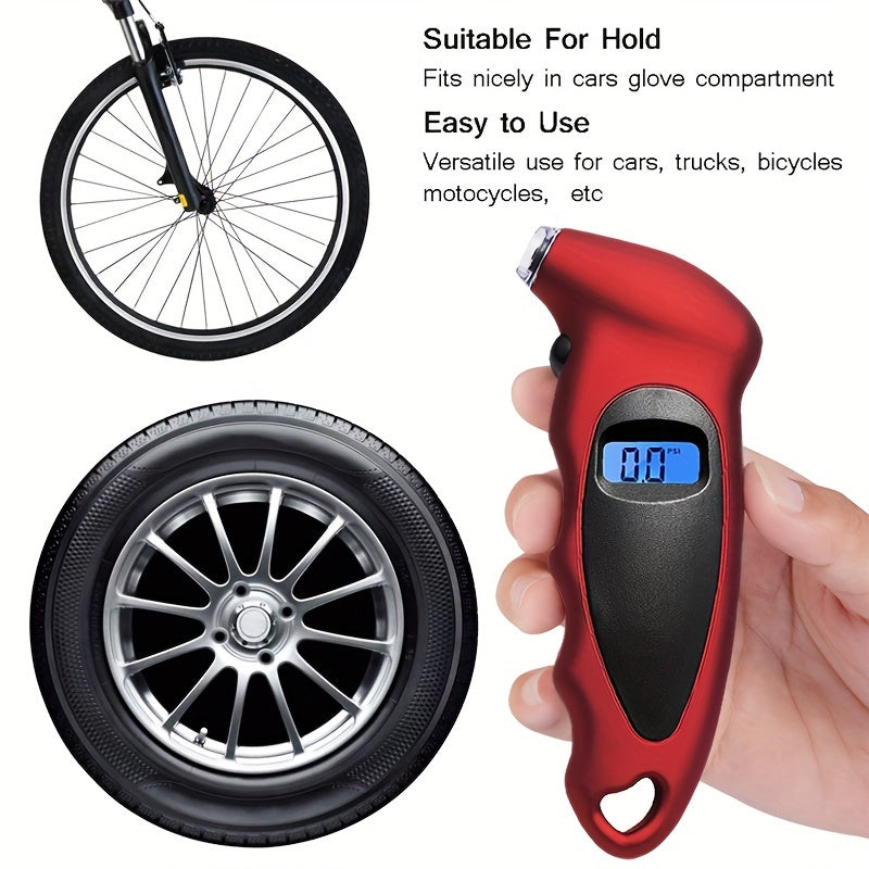 Digital Tire Pressure Gauge, 150PSI 4 Settings Tire Pressure Reader With Backlit LCD Display Low Tire Pressure Diagnostic Tools For Car Truck Bicycle