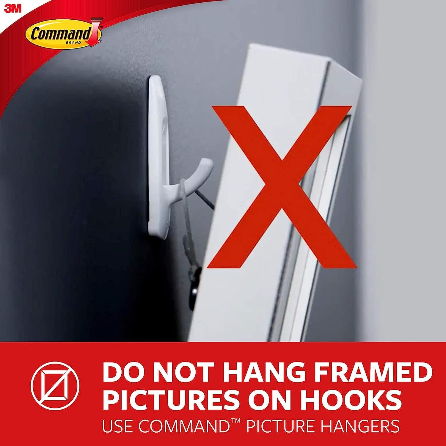 Command 10 Lb XL Heavyweight Wall Hook, White, Damage Free Decorating, 2 Command Hooks