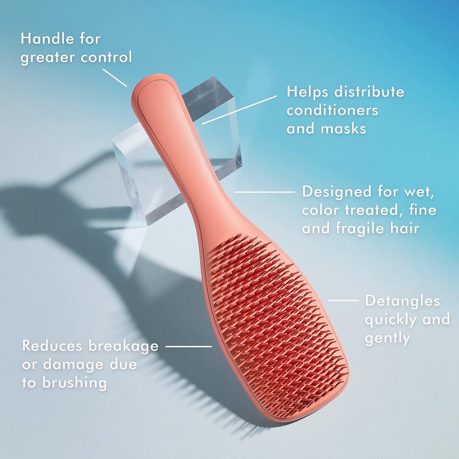 Tangle Teezer The Fine and Fragile Ultimate Detangling Brush, Dry and Wet Hair Brush Detangler for Color-Treated, Fine and Fragile Hair, Sweet Cinnamon