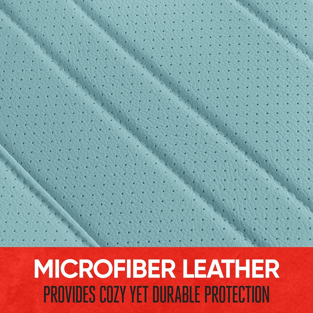 Motor Trend Seat Cover for Cars Trucks SUV, Faux Leather Rear Bench Mint Padded Car Seat Cover with Storage Pockets, Premium Interior Car Seat Cover