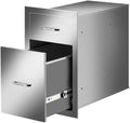 ROVSUN Outdoor Kitchen Access Drawers  Steel BBQ StoraDrawers with S
