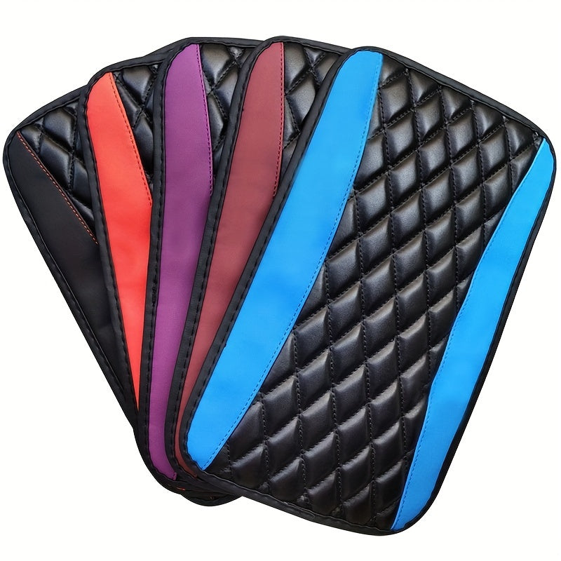 1pc SponAnd PU Leather Armrest Pad Cover Center Console Mat Car Accessories