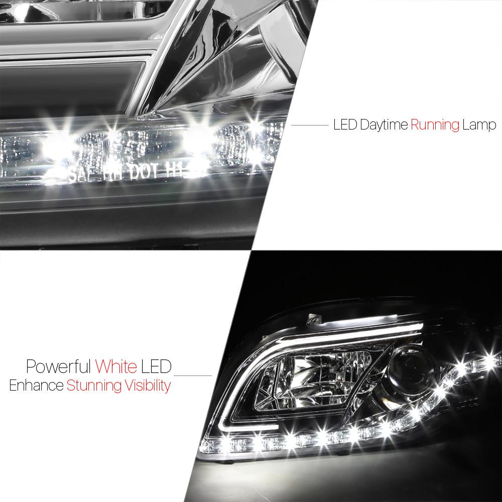 Projector Headlight White DRL Amber LED Signal for 05-08 Audi S4/A4 B7 06 07