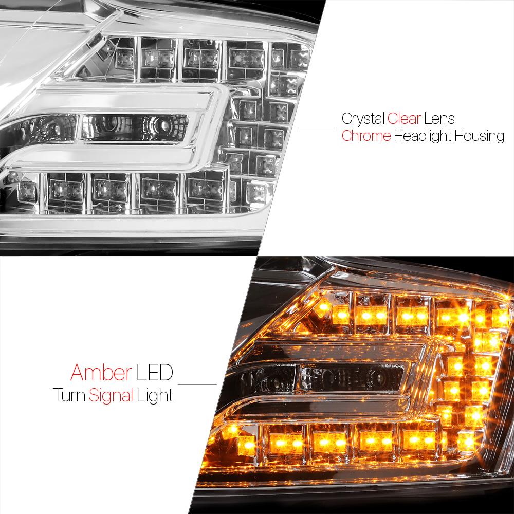 Projector Headlight White DRL Amber LED Signal for 05-08 Audi S4/A4 B7 06 07