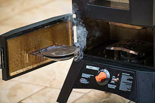 Propane Smoker,Thermostat Control, 40 Inch, chrome-coated SmoRacks, Black.