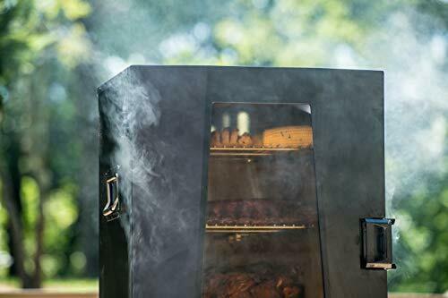 Propane Smoker,Thermostat Control, 40 Inch, chrome-coated SmoRacks, Black.