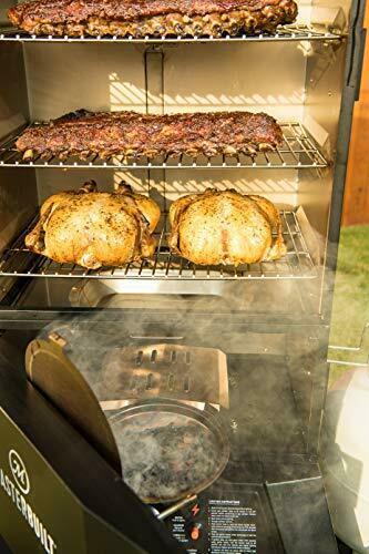 Propane Smoker,Thermostat Control, 40 Inch, chrome-coated SmoRacks, Black.