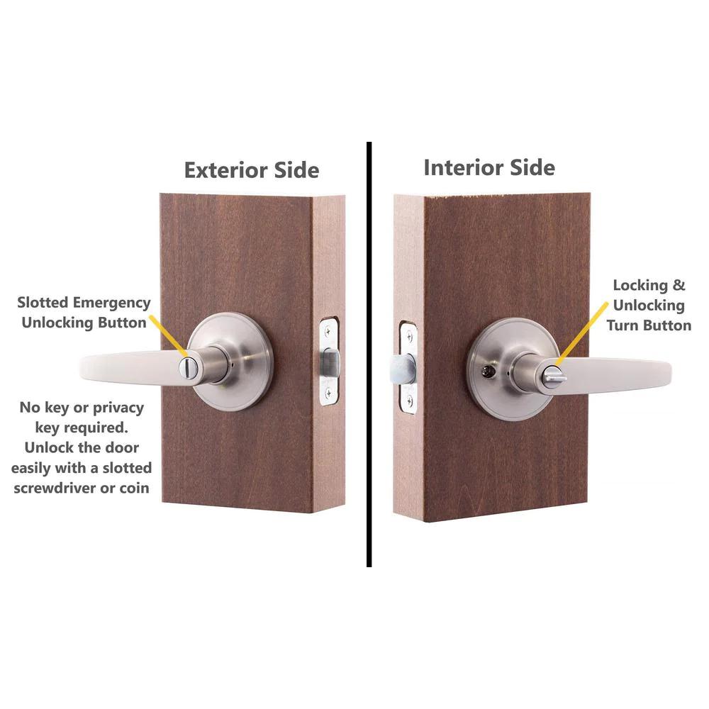 Daley Satin  Privacy Bed/Bath Door Lever