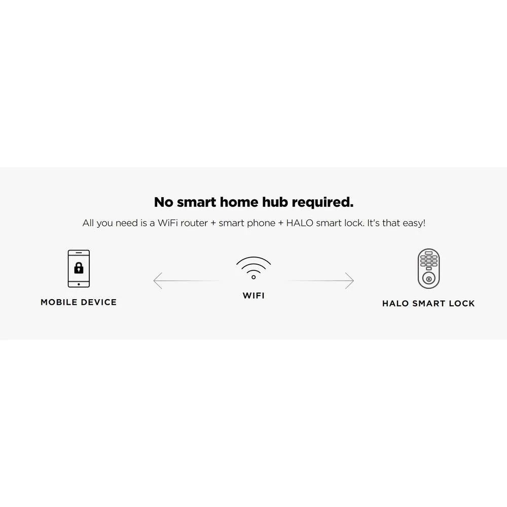HALO Polished Chrome Touchscreen Wi-Fi Electronic Single-Cylinder Smart Lock Deadbolt featuring SmartKey Security