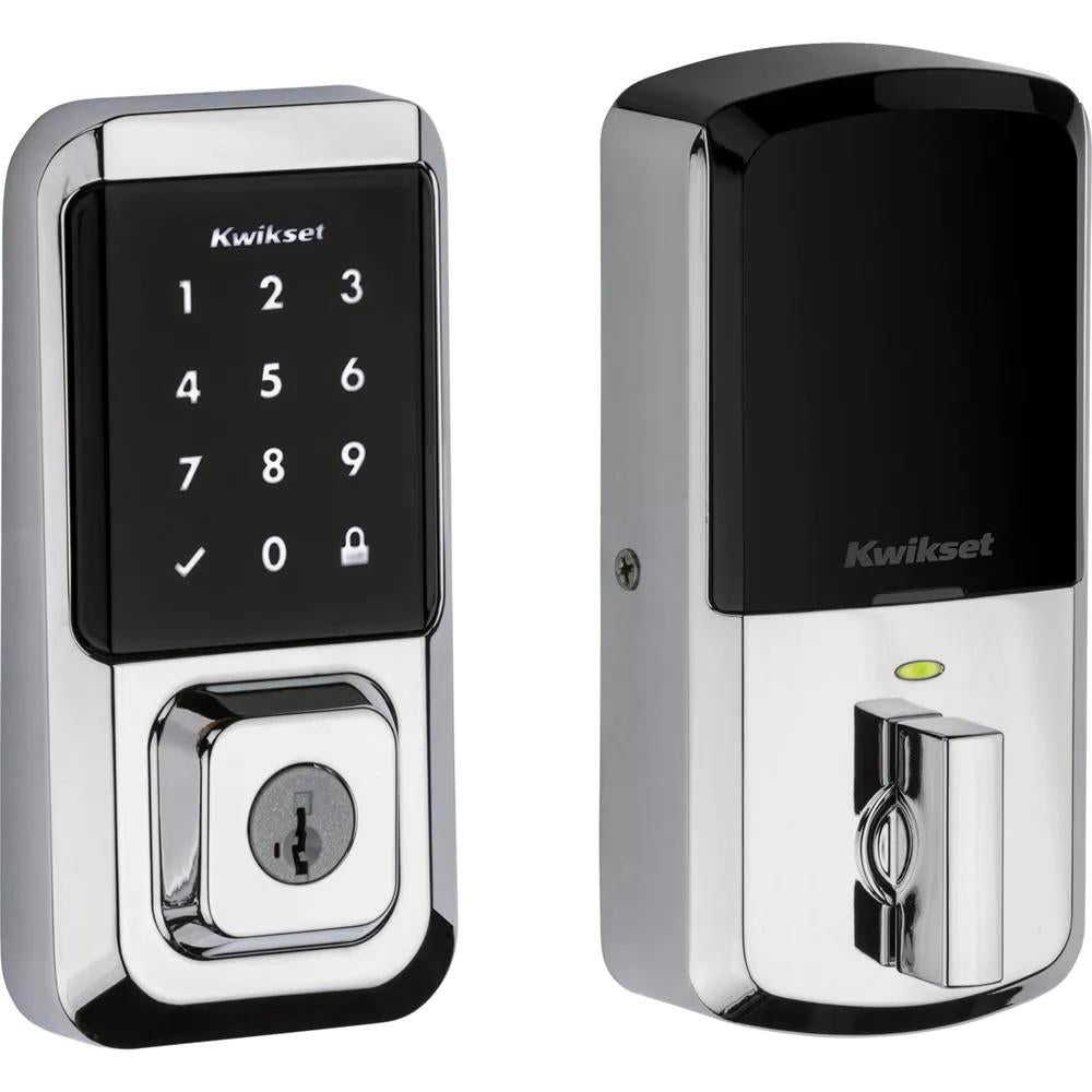 HALO Polished Chrome Touchscreen Wi-Fi Electronic Single-Cylinder Smart Lock Deadbolt featuring SmartKey Security