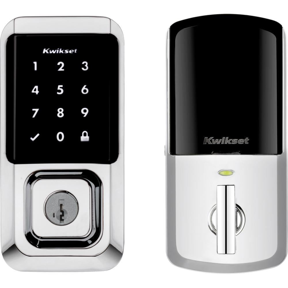 HALO Polished Chrome Touchscreen Wi-Fi Electronic Single-Cylinder Smart Lock Deadbolt featuring SmartKey Security