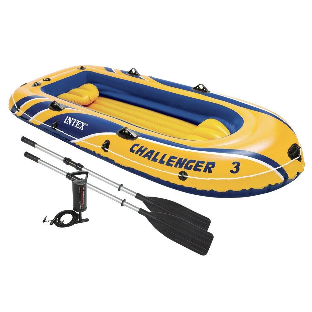 Inflatable Raft Boat Set With Pump And Oars, Yellow (3 Pack)