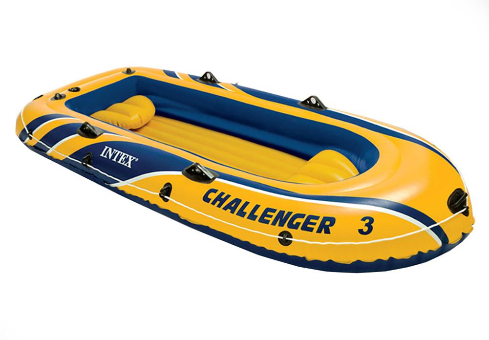 Inflatable Raft Boat Set With Pump And Oars, Yellow (3 Pack)