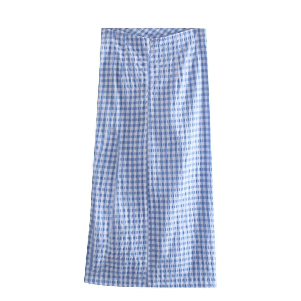 elegant side slit high waist midi skirt