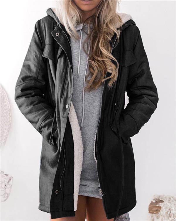 hooded trench coat with zipper pockets