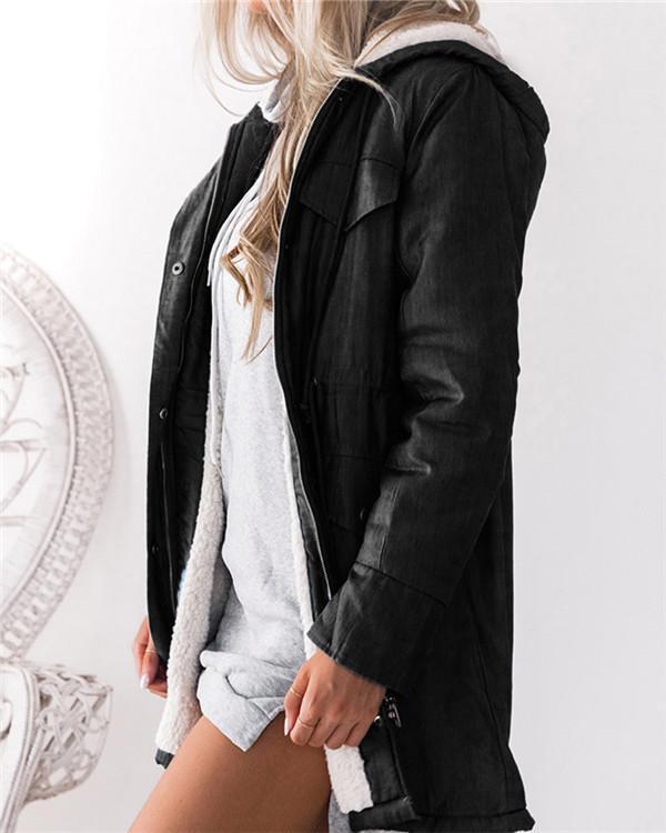 hooded trench coat with zipper pockets