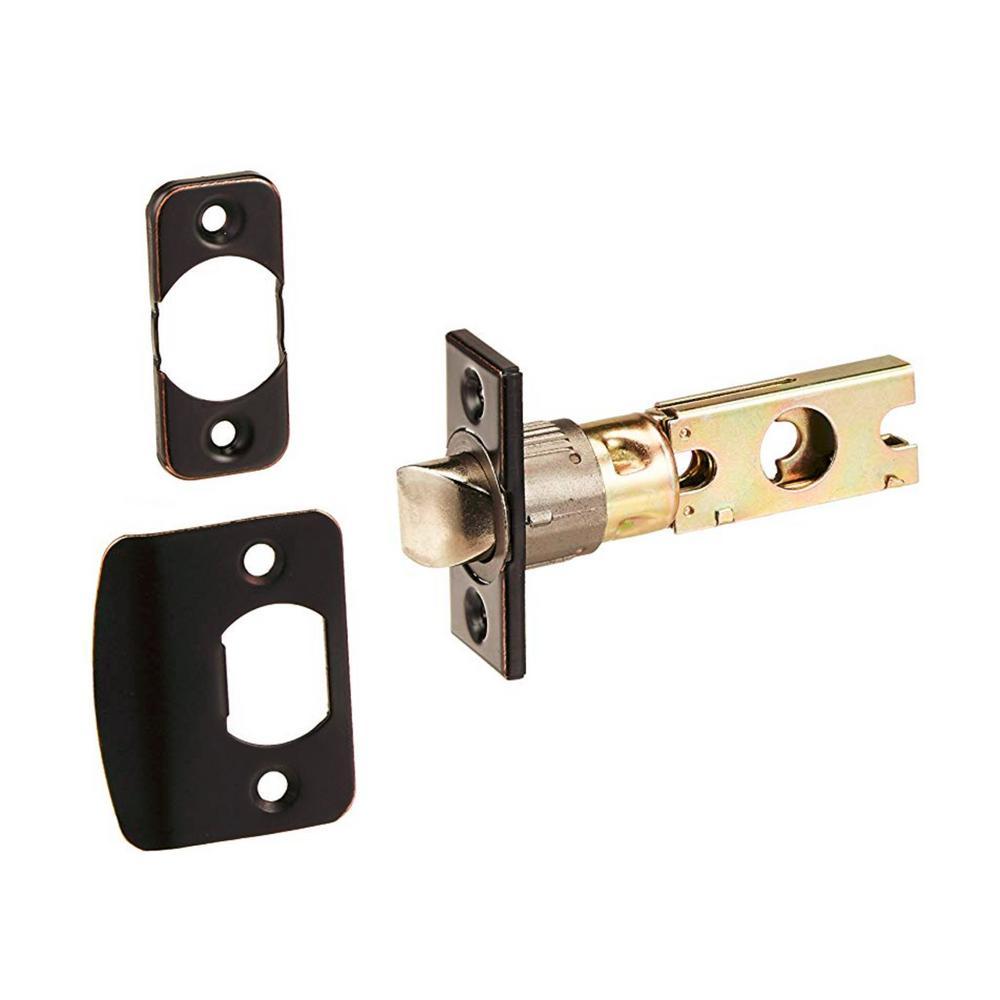 Stratford Oil Rubbed Bronze Privacy Bed/Bath Door Lever with Universal 6-Way Latch (6-Pack)