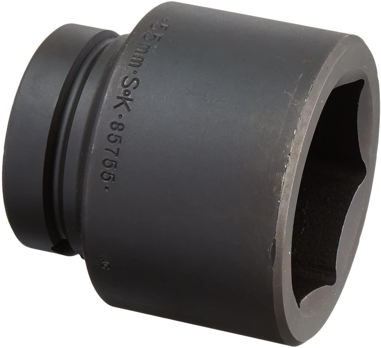 SK Hand Tool 85755 1-Inch Drive Standard Impact Socket, 55mm