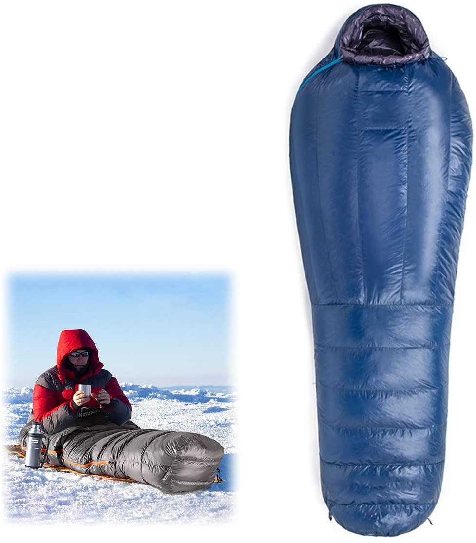 HXXXIN Goose Down Mummy Sleeping Bag Winter 20D 400T Nylon Waterproof Warm Sleeping Bag Portable Camping Travel