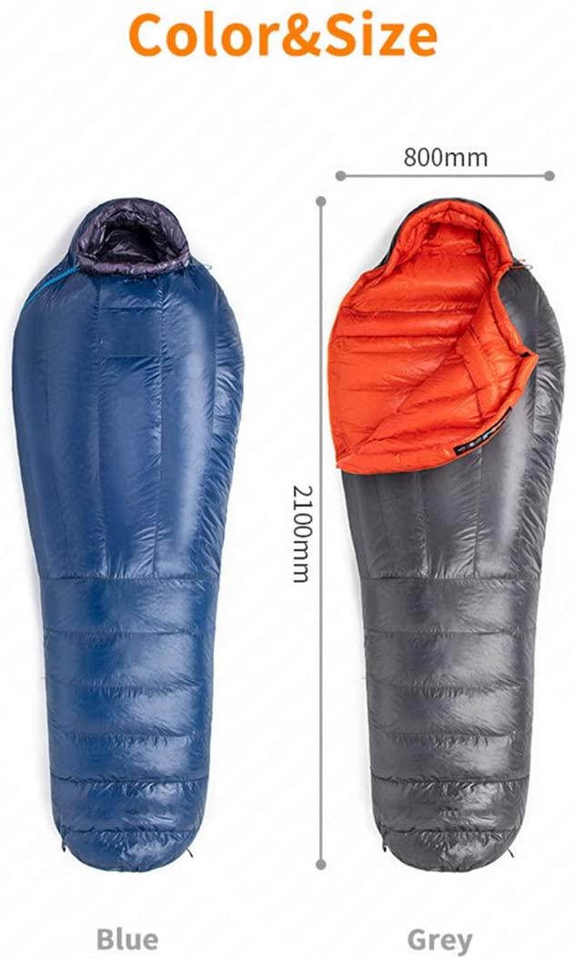 HXXXIN Goose Down Mummy Sleeping Bag Winter 20D 400T Nylon Waterproof Warm Sleeping Bag Portable Camping Travel