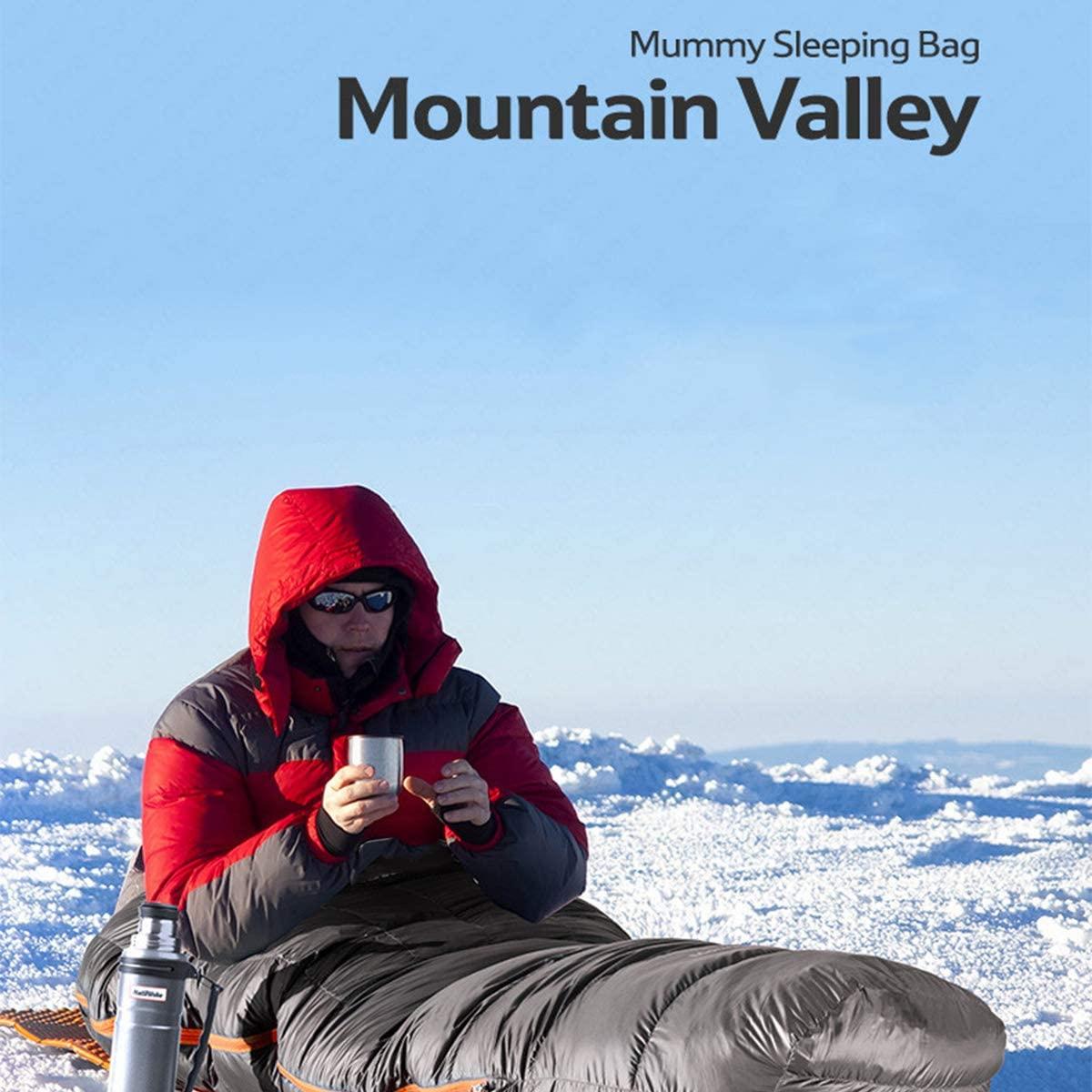 HXXXIN Goose Down Mummy Sleeping Bag Winter 20D 400T Nylon Waterproof Warm Sleeping Bag Portable Camping Travel