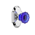 CottaPlate 2-3/8 in. Backset Bright Chrome Privacy Bed/Bath Crystal Cobalt Glass Door Knob