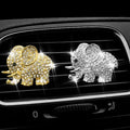 ZOSTLAND Rhinestone Car Decorative Clip,Car Air Fresheners,Metal Car Air Vent Clip,Personalized Automotive Interior Decoration Accessories,Car Decor Gift for women,Girl,man (2pcs Elephant)