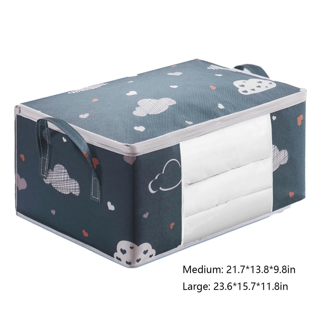 LarCapacity Clothes StoraBag Organizer With Reinforced Handle, Suitable For Blankets, Bedding, Foldable With Sturdy Zipper, Clear Window Christmas, Halloween, Thanksgiving Gift
