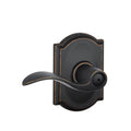 Accent Aged Bronze Privacy Bed/Bath Door Lever with Camelot Trim