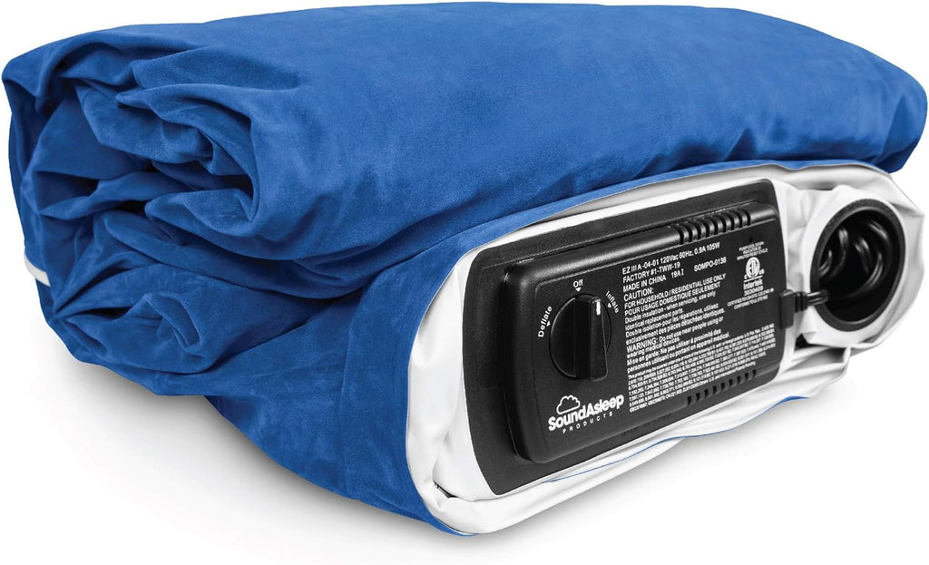 SoundAsleep Dream Series Luxury Air Mattress with ComfortCoil Technology &amp; Built-in High Capacity Pump for Home &amp; Camping- Double Height, Adjustable, Inflatable Blow Up, Portable - Queen Size