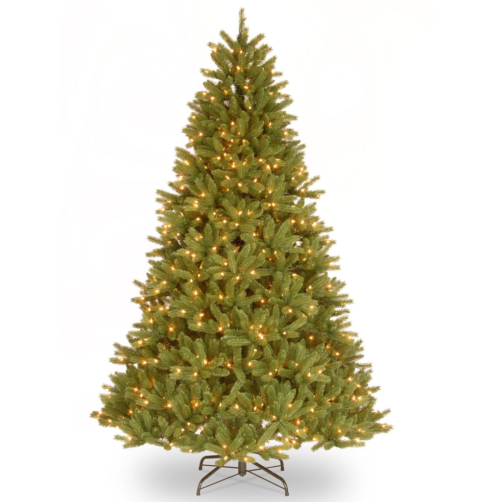 National Tree Company 9' "Feel-Real" Grande Fir Medium Hinged Tree with 900 Clear Lights
