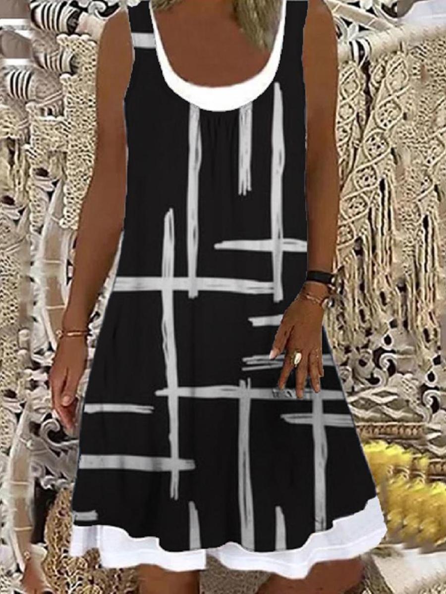 Loose Fashion Digital Printed Sleeveless Dress