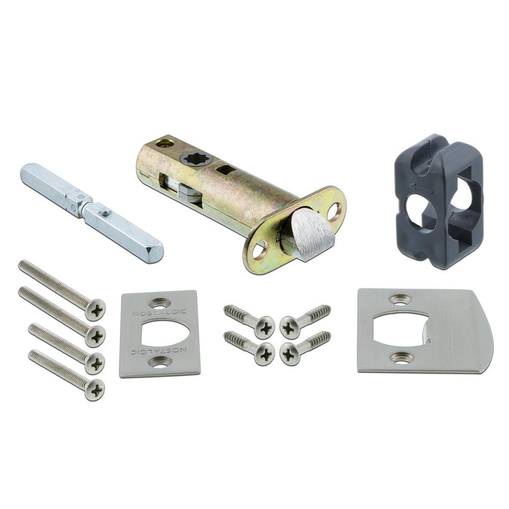 CottaPlate 2-3/8 in. Backset Satin Nickel PassaHall/Closet White Porcelain Door Knob