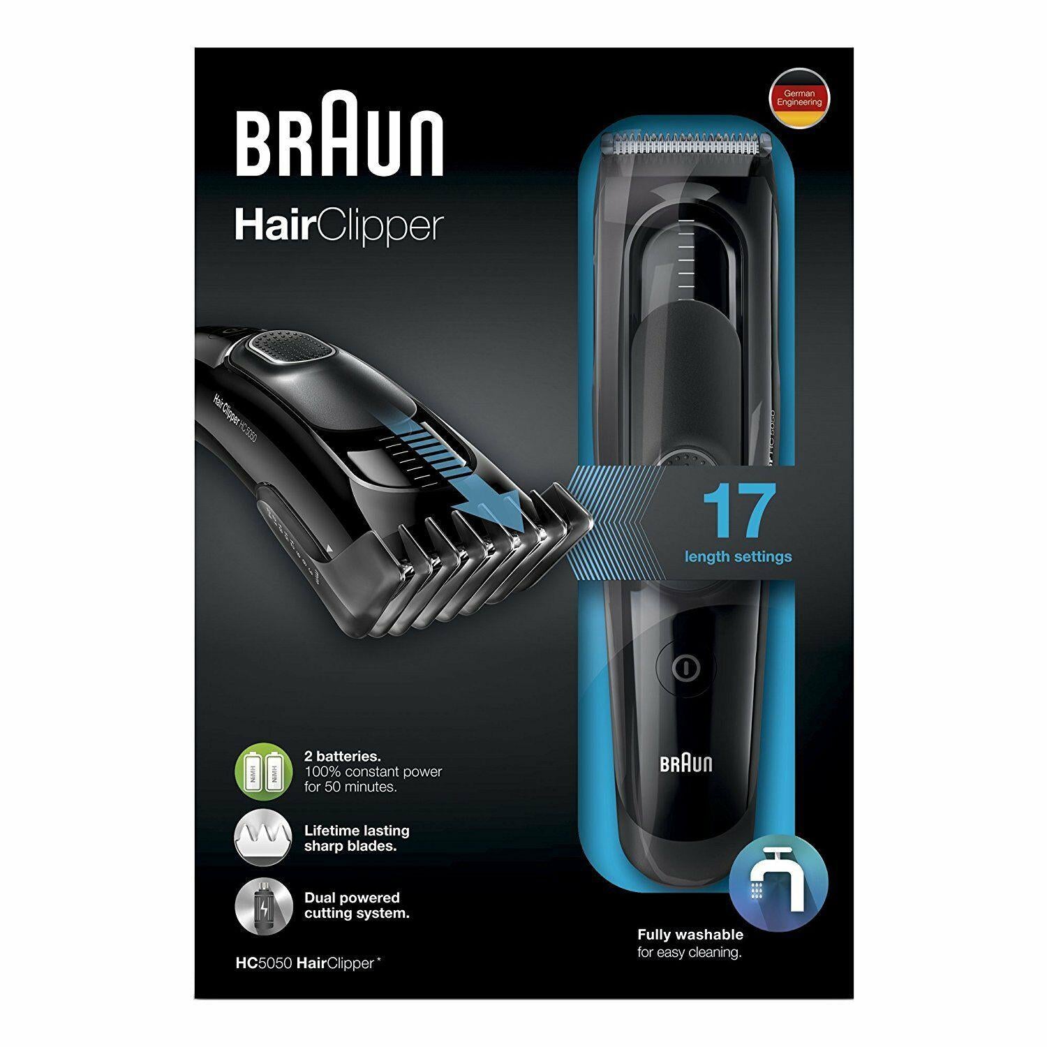 Braun HC 5050 Machine Cut Hair Professional Powerful Tech Dualbattery